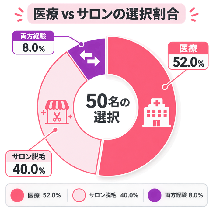 医療を選んだ52%、サロンを選んだ40%。その選択は正しかったのか？