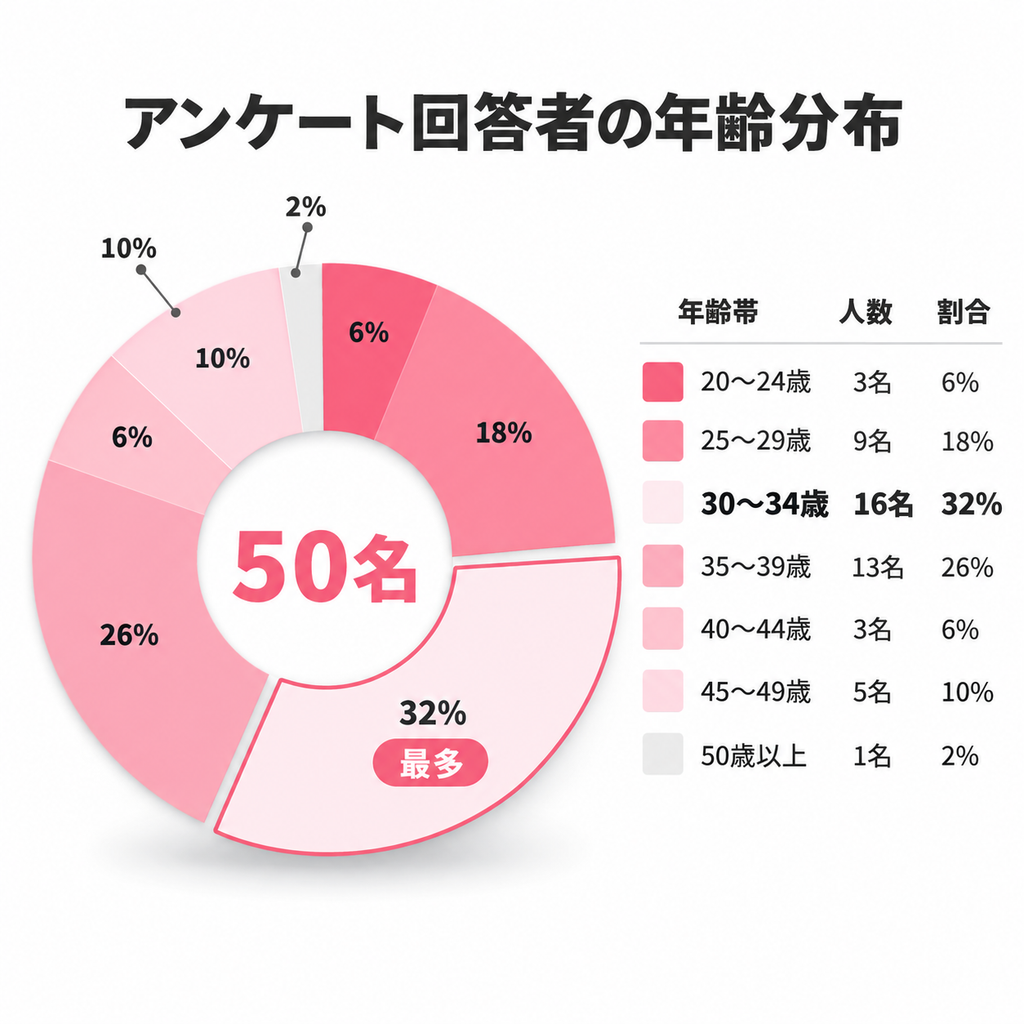 VIO脱毛アンケート回答者の年齢分布